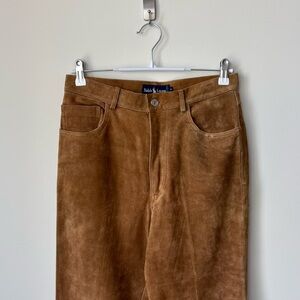 Vintage Ralph Lauren Suede 100% Genuine Leather Pants Size 29 Western Riding